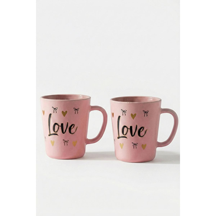 Rakle Love 2'li Kupa Seti Pembe 380 Cc