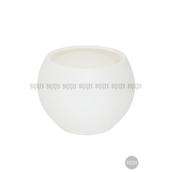 Biçiçek Plastik Küre Saksı 25 Cm Çap Beyaz