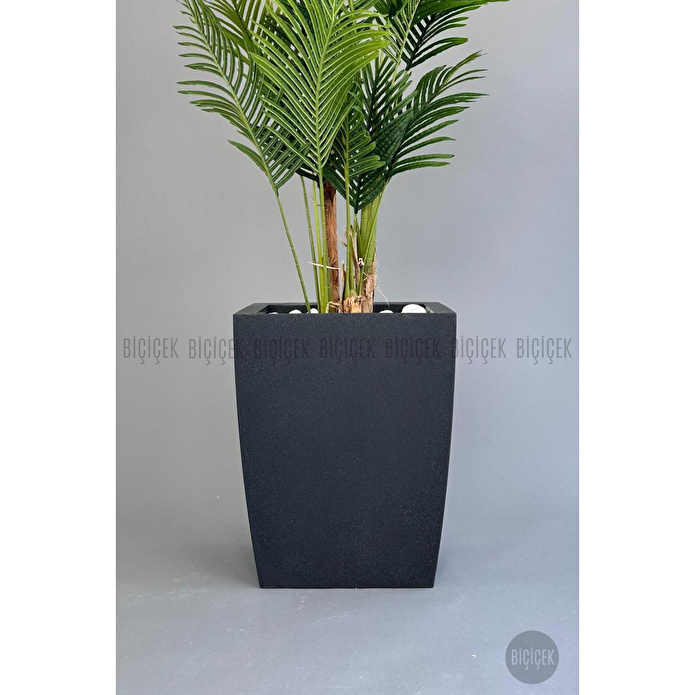 Biçiçek Yapay Areka Palmiyesi 220 Cm Lux Dış Mekan Saksıda Siyah-gümüş