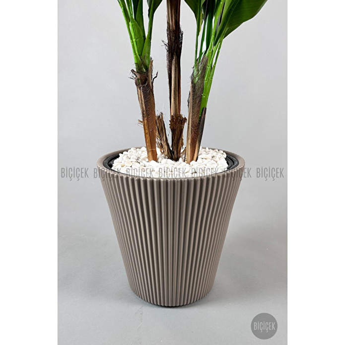 Biçiçek Luna Saksı 37 Cm Ve İç Kova Dahil Kahverengi