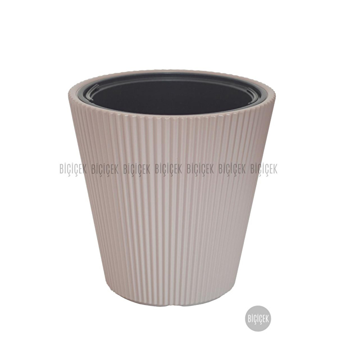 Biçiçek Luna Saksı 37 Cm Ve İç Kova Dahil Kahverengi