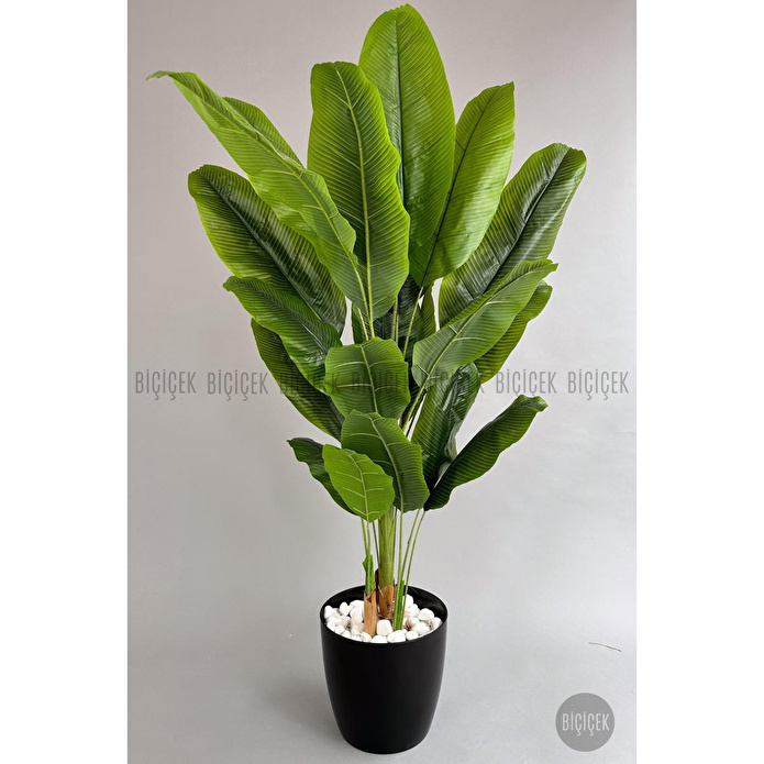 Biçiçek Yapay Ağaç Starliçe Bambu Gövdeli 220cm Büyük Boy Siyah Renk Yakut Saksıda