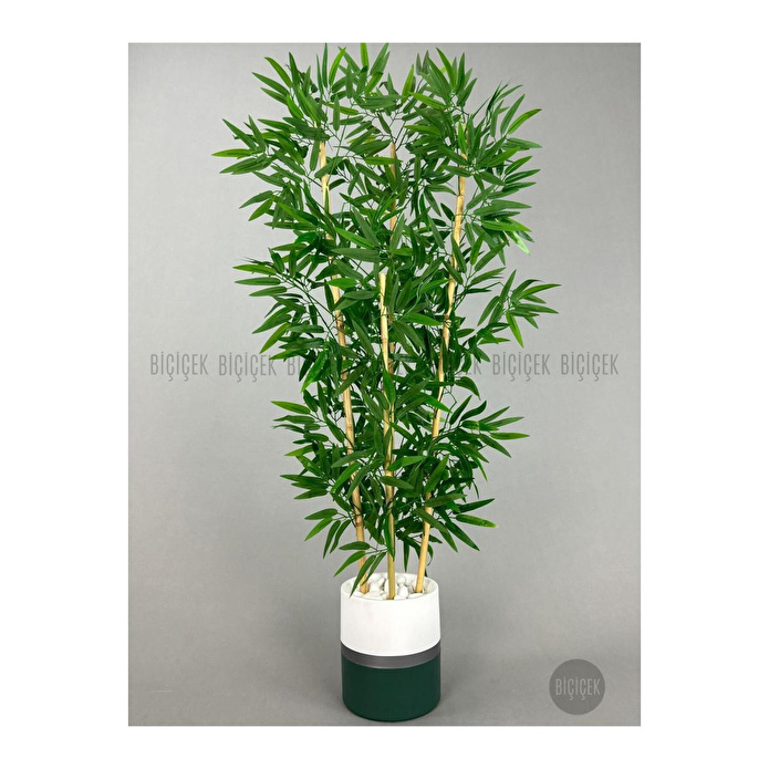 Biçiçek Yapay Bambu Ağacı 140cm Lux Saksı