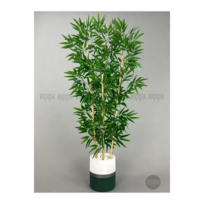Biçiçek Yapay Bambu Ağacı 140cm Lux Saksı