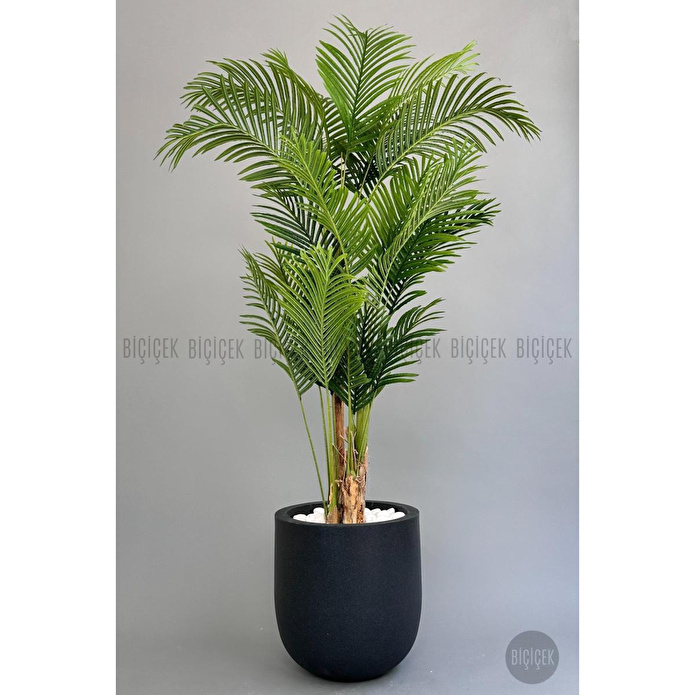 Biçiçek Yapay Areka Palmiyesi 220 Cm Lux Dış Mekan Saksıda Siyah-bronz