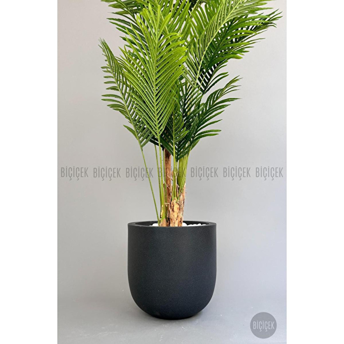 Biçiçek Yapay Areka Palmiyesi 220 Cm Lux Dış Mekan Saksıda Siyah-bronz
