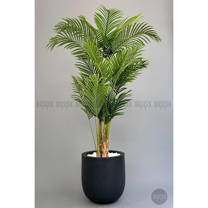 Biçiçek Yapay Areka Palmiyesi 220 Cm Lux Dış Mekan Saksıda Siyah-bronz