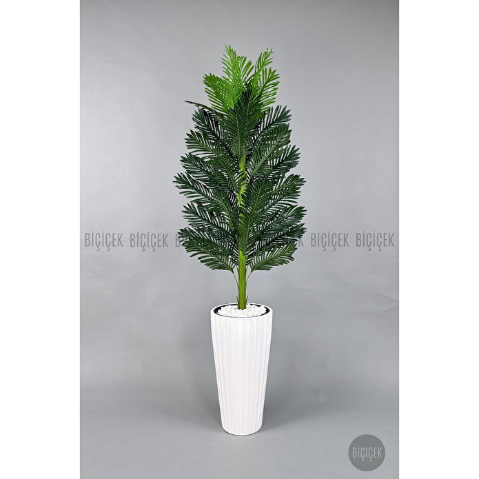 Biçiçek Yapay Areka Ağacı 220 Cm Beyaz
