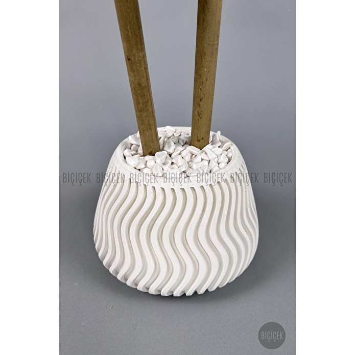 Biçiçek Yapay Bambu Ağacı 140cm Büyük Saksı Yoğun Yapraklı