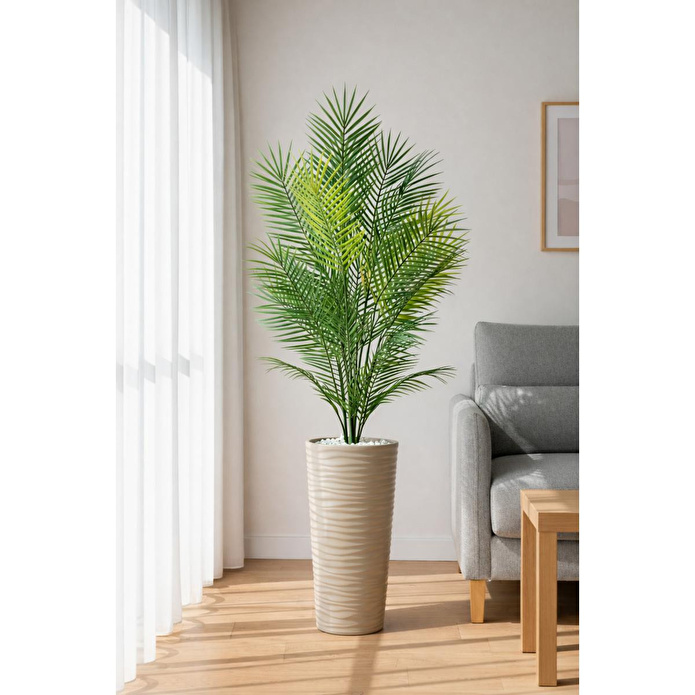 Biçiçek 180 Cm Areka Ağaci 24 Yaprakli Li̇lyum Saksida Kahverengi
