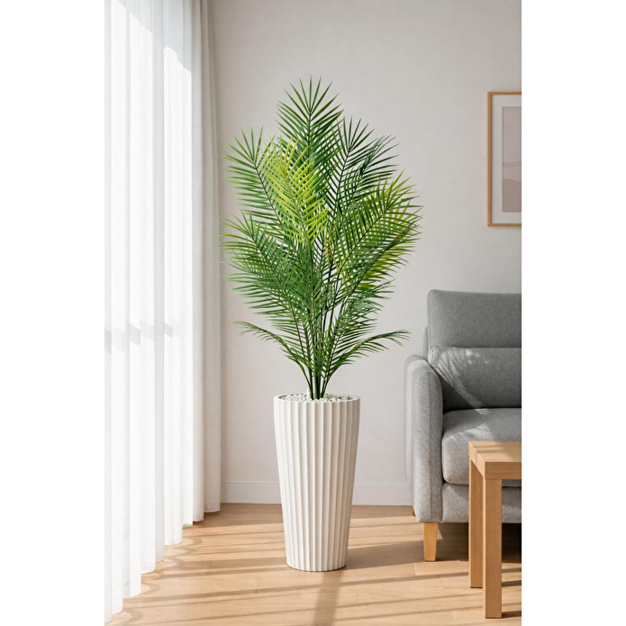 Biçiçek 180 Cm Areka Ağaci 24 Yaprakli Li̇lyum Saksida Beyazlilyum