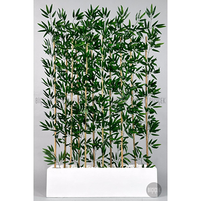 Biçiçek Bambu Separator 170 Cm 10 Dallı Yoğun Yapraklı Beyaz