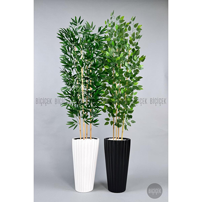 Biçiçek Yapay Bambu Ve Benjamin 4 Dal Yoğun Yapraklı 180 Cm Bambuvebenjamin