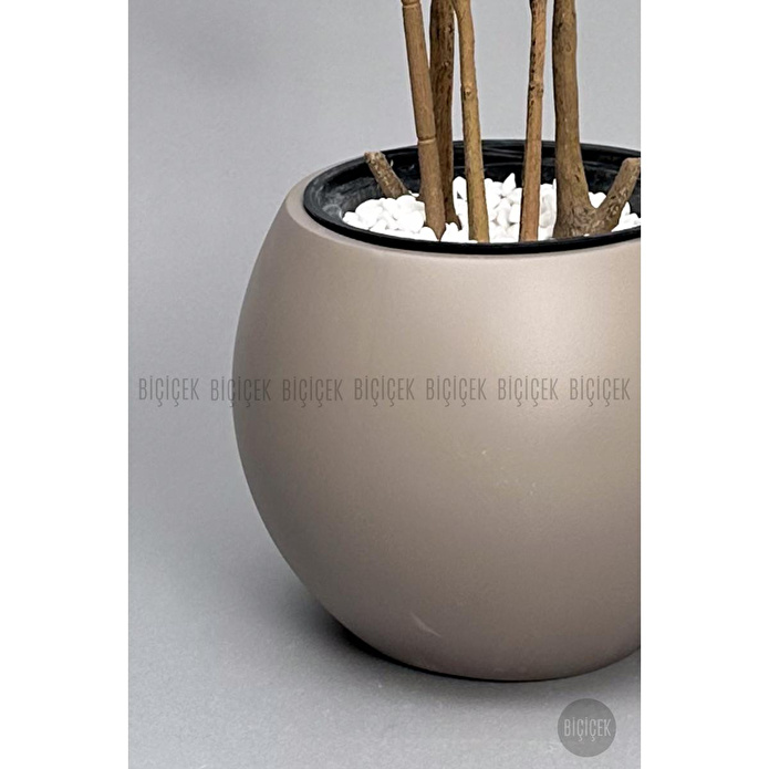 Biçiçek 160 Cm Dragon Bitkisi Yapay Dracaena Küre Saksıda Kahverengi1