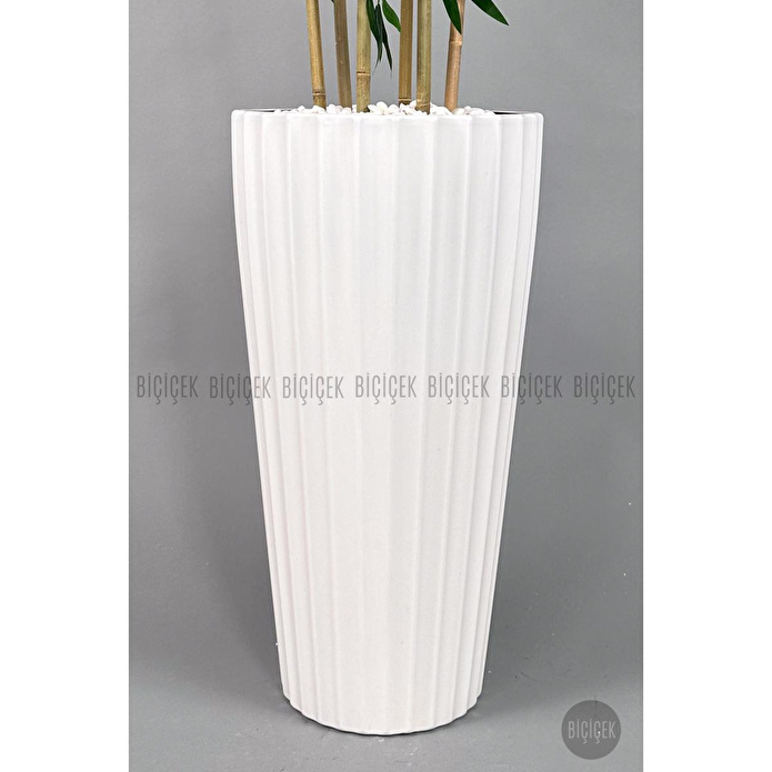 Biçiçek Yapay Bambu Ve Benjamin 6 Dallı Yoğun Yapraklı 220 Cm Beyazbambu