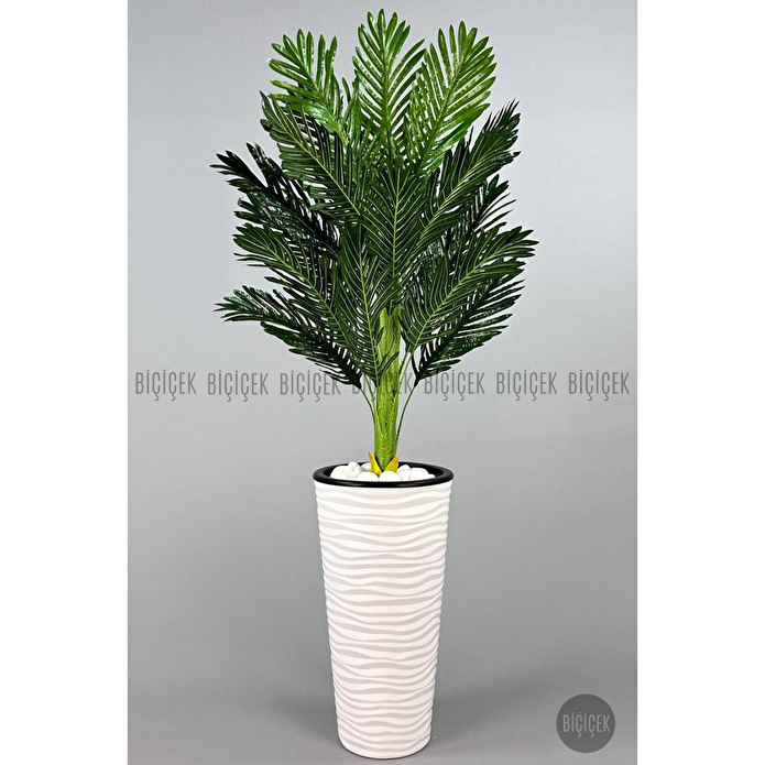 Biçiçek 150cm Areka Ağacı Kumsal Saksıda Siyah