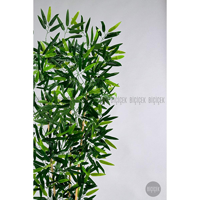 Biçiçek Yapay Bambu Ağacı 6 Dallı 150 Cm Yoğun Yapraklı Hasır4