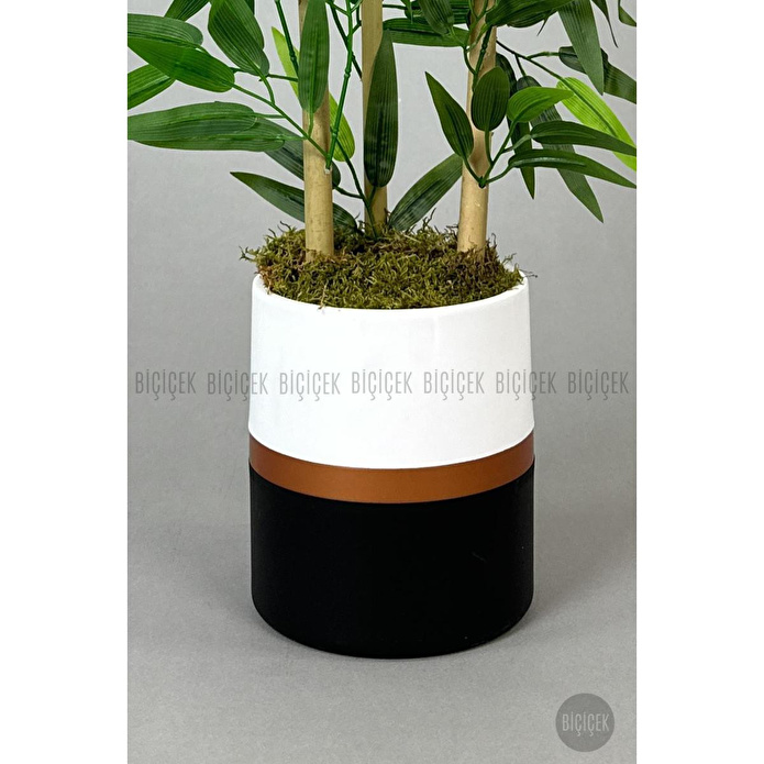 Biçiçek Yapay Bambu Ağacı 100cm Lux Saksı Siyah-bronz