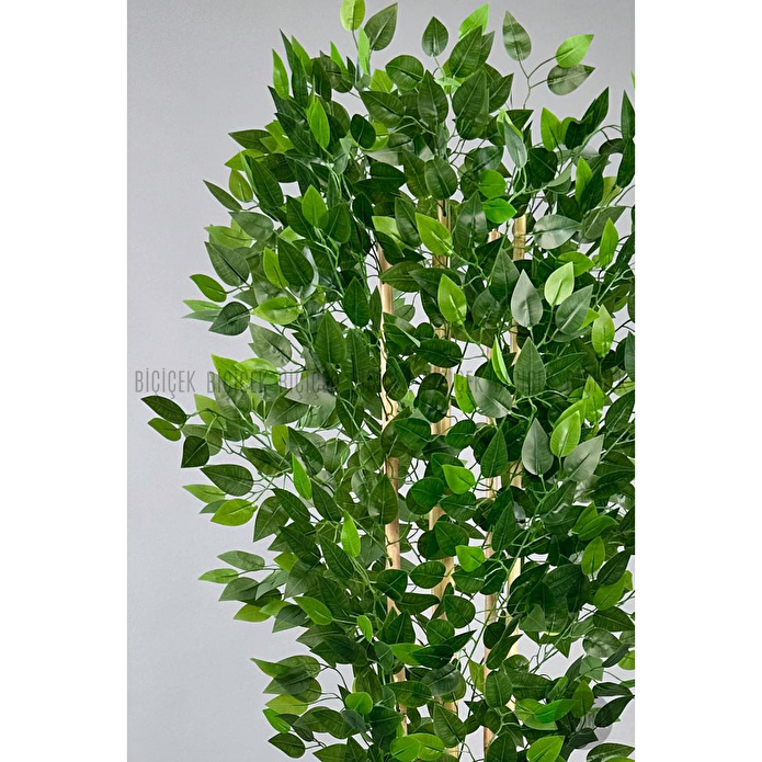 Biçiçek Yapay Benjamin Ağacı 170cm Siyah Metal Saksıda Gold