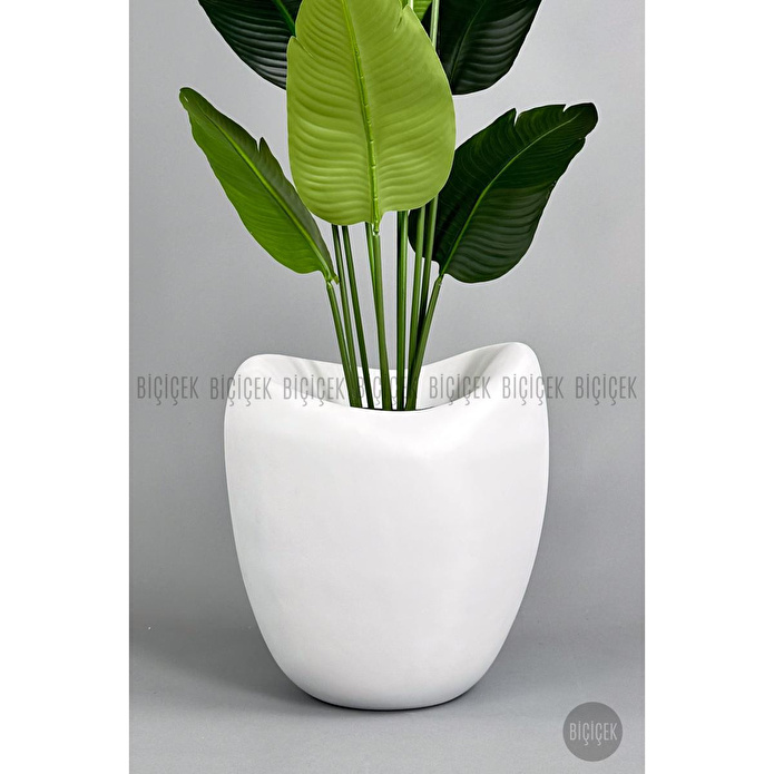 Biçiçek Yapay Muz Ağacı 145-185 Cm Beyaz