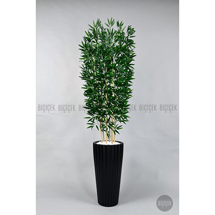 Biçiçek Yapay Bambu Ve Benjamin 6 Dallı Yoğun Yapraklı 220 Cm Siyahbambu