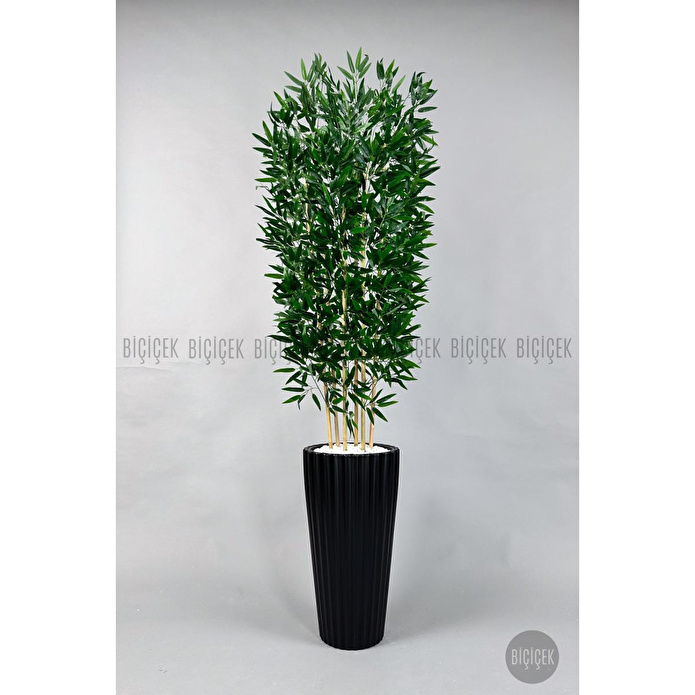 Biçiçek Yapay Bambu Ve Benjamin 6 Dallı Yoğun Yapraklı 220 Cm Siyahbambu