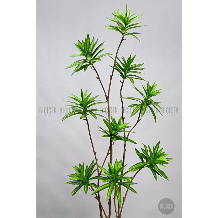 Biçiçek 160 Cm Dragon Bitkisi Yapay Dracaena Küre Saksıda Gri