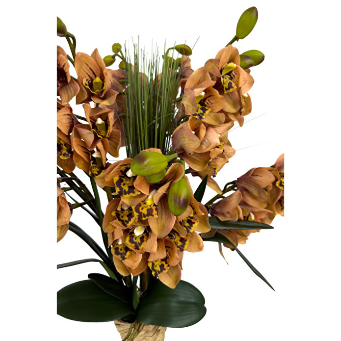 Biçiçek Luxury Leopar Singapur Orkide 120 Cm Hasır Bohem Vazoda