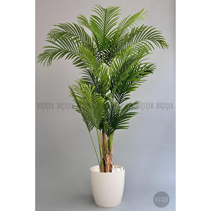 Biçiçek Yapay Areka Palmiyesi 200 Cm Kırıkbeyaz Yakut Saksıda