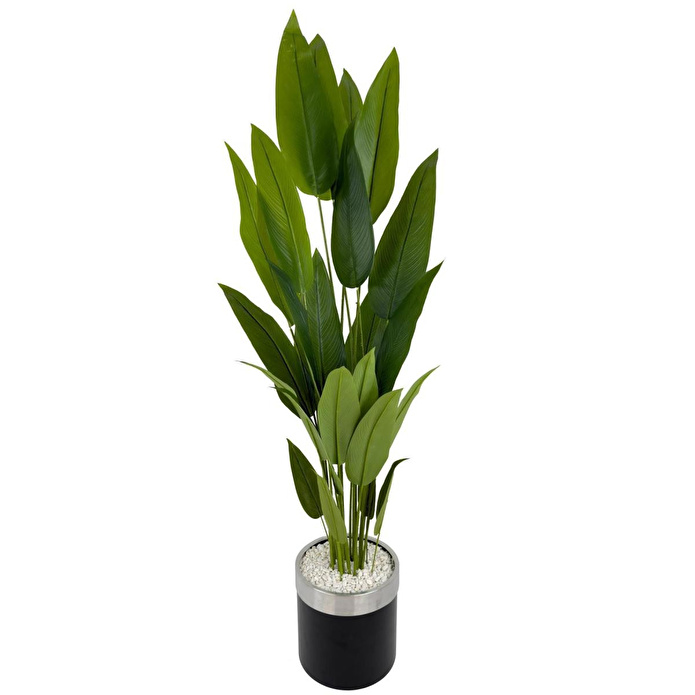 Biçiçek Starliçe 220cm Metal Siyah Gümüş Saksıda