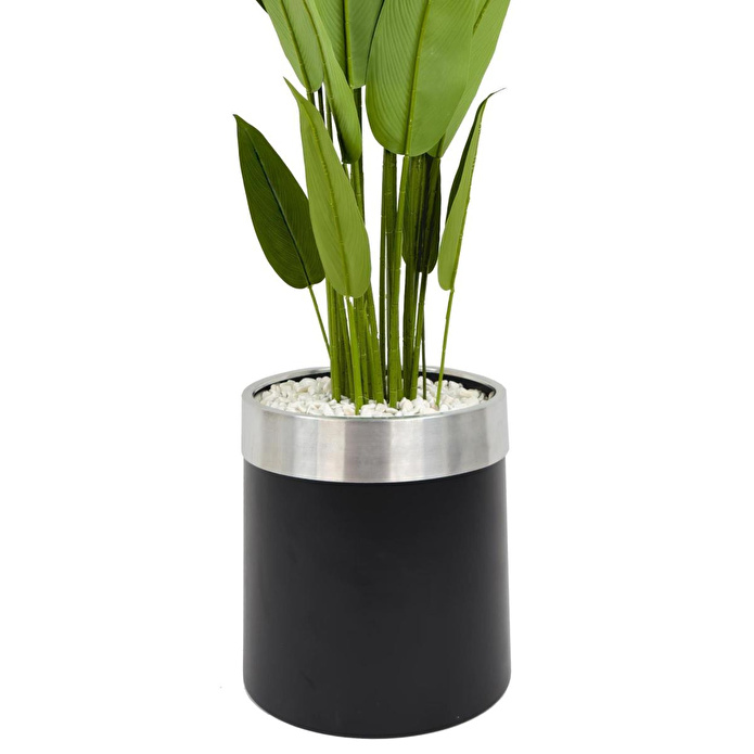 Biçiçek Starliçe 220cm Metal Siyah Gümüş Saksıda