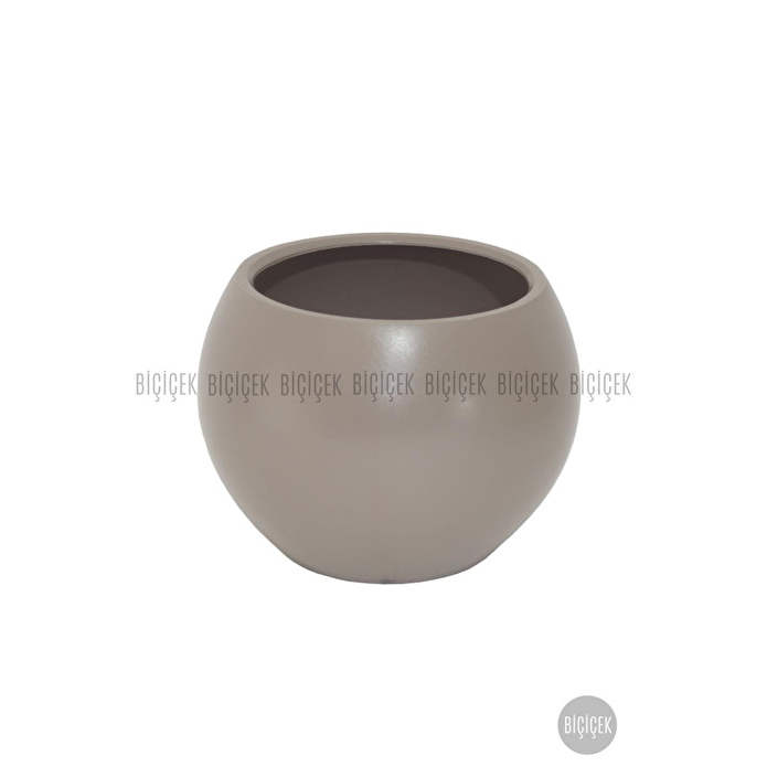 Biçiçek Plastik Küre Saksı 25 Cm Çap Kahverengi