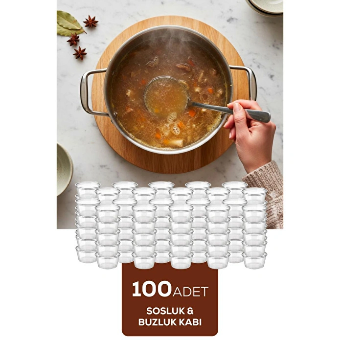 Vienev 100'lü Dondurucuya Uygun Saklama Kabı – 60 Ml İlik, Tavuk Suyu, Sos Ve İlaç Saklama Kabı