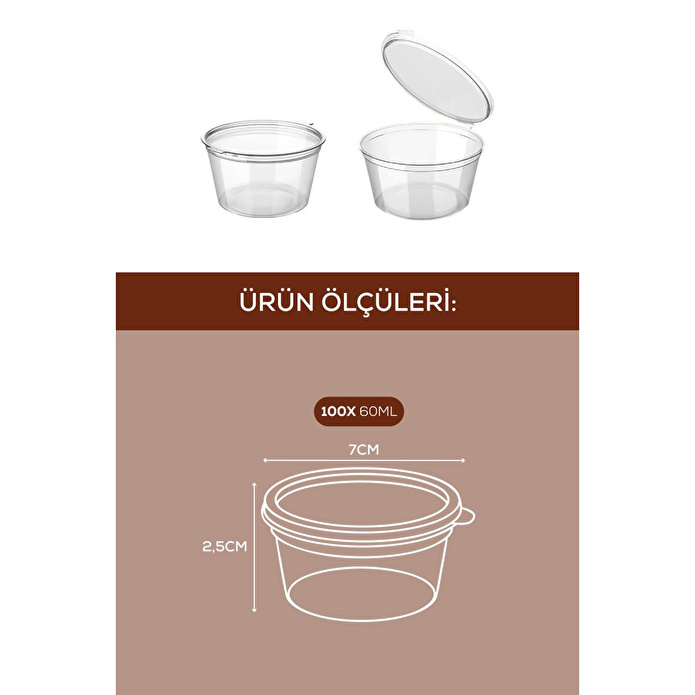 Vienev 100'lü Dondurucuya Uygun Saklama Kabı – 60 Ml İlik, Tavuk Suyu, Sos Ve İlaç Saklama Kabı