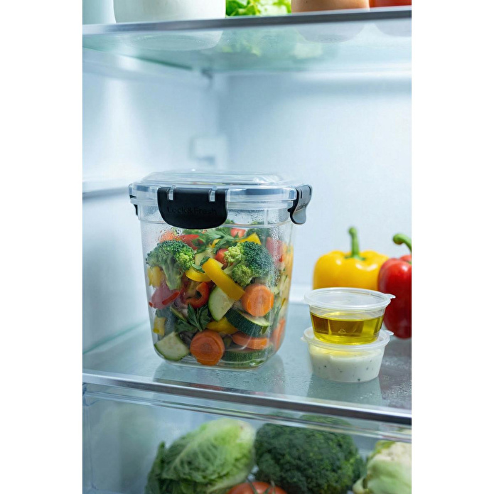 Vienev Kilitli Kapak 1075ml Yemek Saklama Kabı - 2 Sosluk Ve Kaşık Setli Pratik Öğün Kabı
