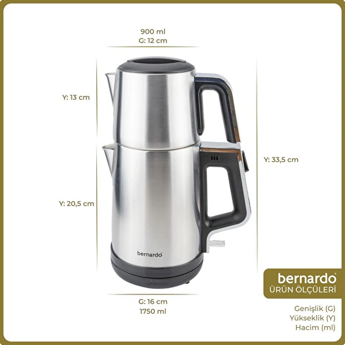 Bernardo Riva Çelik Çay Makinesi İnox