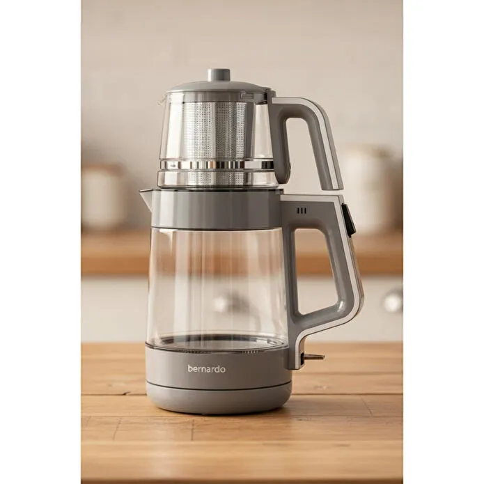 Bernardo Napoli Cam Demlikli Çay Makinesi Bej