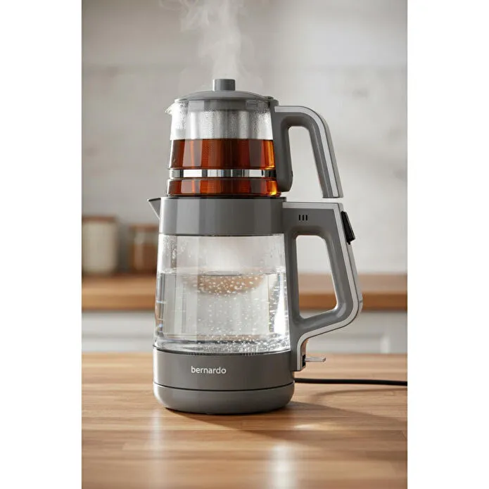 Bernardo Napoli Cam Demlikli Çay Makinesi Antrasit