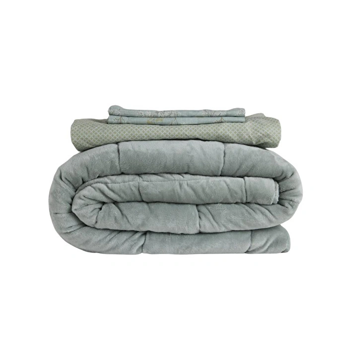 Othello Çift Kişilik Çift Taraflı Welsoft Comforter Yorgan Seti Yeşil 195x215 Cm - Dormio Soft Bloom Serisi