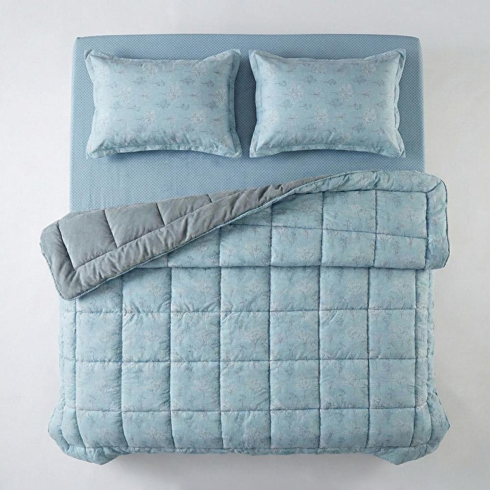 Othello Çift Kişilik Çift Taraflı Welsoft Comforter Yorgan Seti Mavi 195x215 Cm - Dormio Soft Bloom Serisi