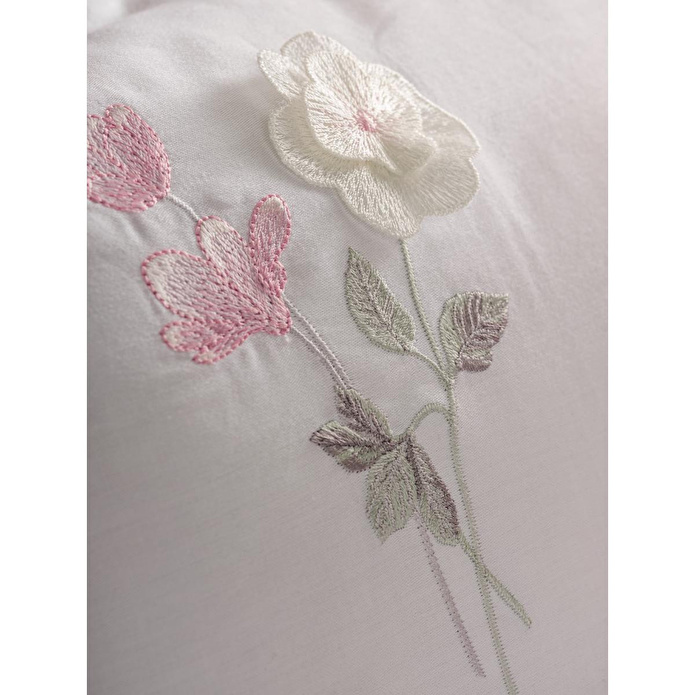 Cotton Box 3d Nakışlı Saten Çift Kişilik Nevresim Takımı Jolie Pembe