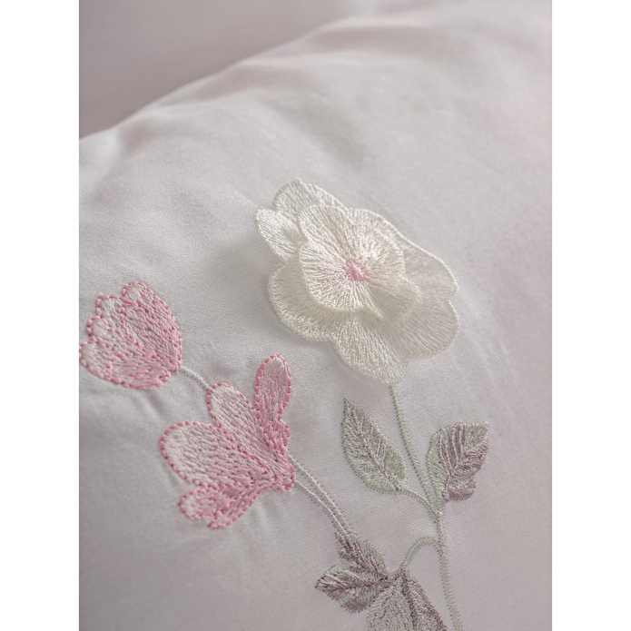 Cotton Box 3d Nakışlı Saten Çift Kişilik Nevresim Takımı Jolie Pembe