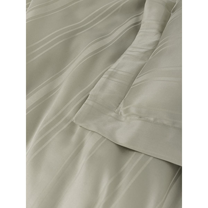 Cotton Box Smart Bambu Saten Çift Kişilik Nevresim Takımı Stripe Bej