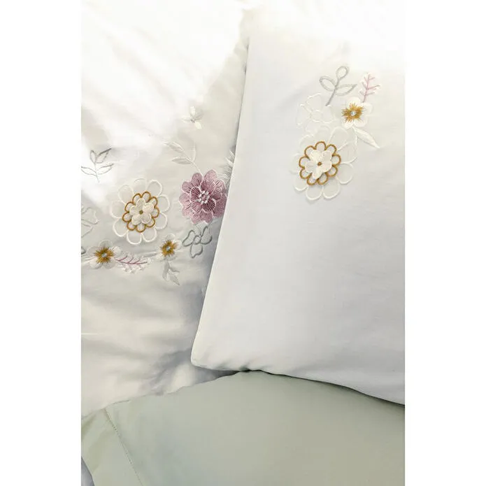 Cotton Box 3d Nakışlı Saten Çift Kişilik Nevresim Takımı Jenika Mint