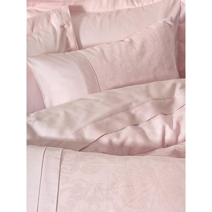 Cotton Box Jakarlı Saten Çift Kişilik Nevresim Takımı Jana Pudra