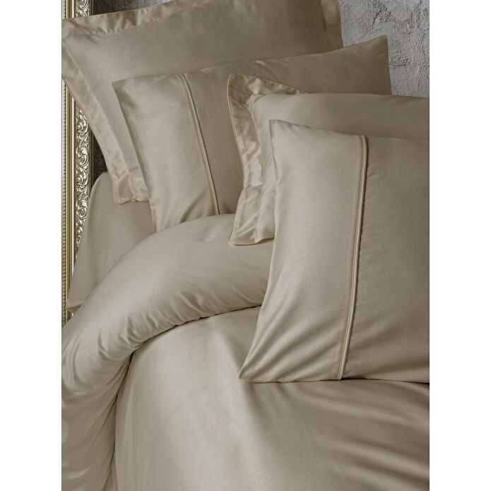 Cotton Box Silky Saten King Size Nevresim Takımı Bej