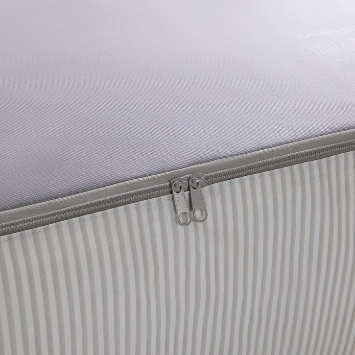 Ocean Home Textile 4'lü Mega Boy Gri Çizgili Stuff & Things Baza Altı Hurç Set 74 X 46 X 22 Cm