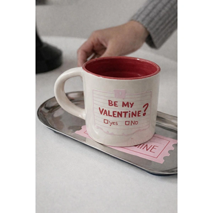 Beige & Stone Be My Valentine Kulplu Seramik Kupa 235 Ml - Sevgililer Günü Hediyesi