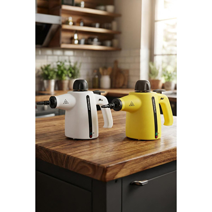 Premier PSC 138 Portatif 4 Bar Basınçlı Buharlı Temizleyici 1050w Yüksek Güç Ve Zengin Aksesuar Seti Sarı Renk