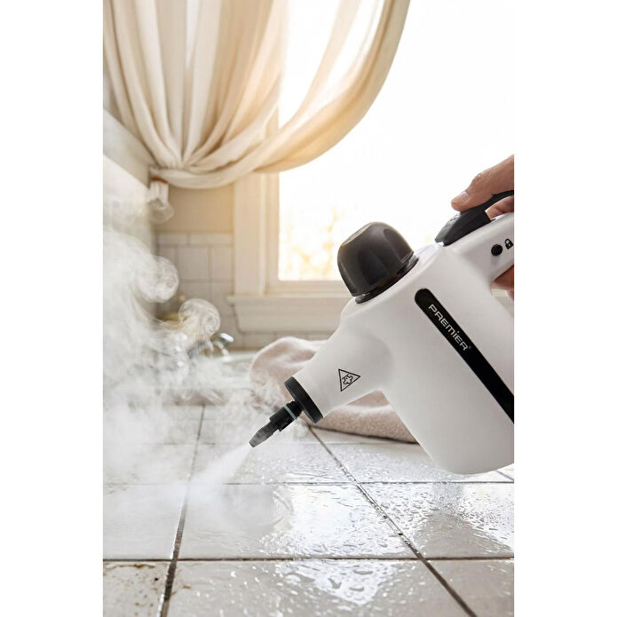 Premier PSC 138 Portatif 4 Bar Basınçlı Buharlı Temizleyici 1050w Yüksek Güç Ve Zengin Aksesuar Seti Beyaz Renk